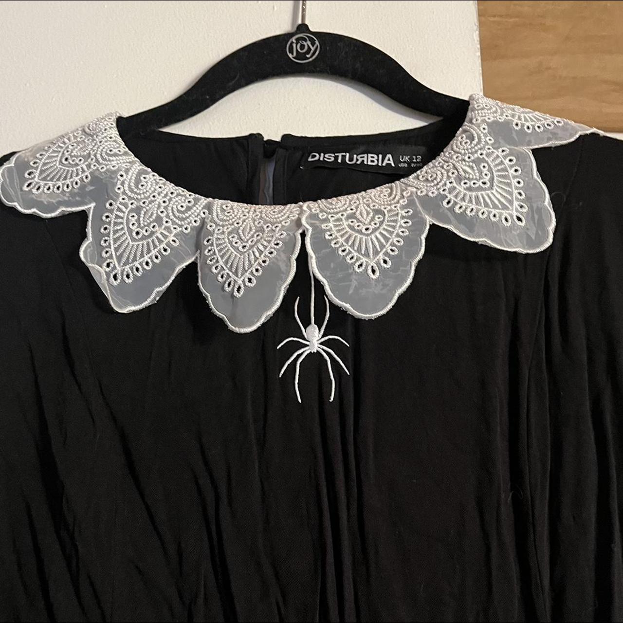 Disturbia Women's White and Black Dress | Depop
