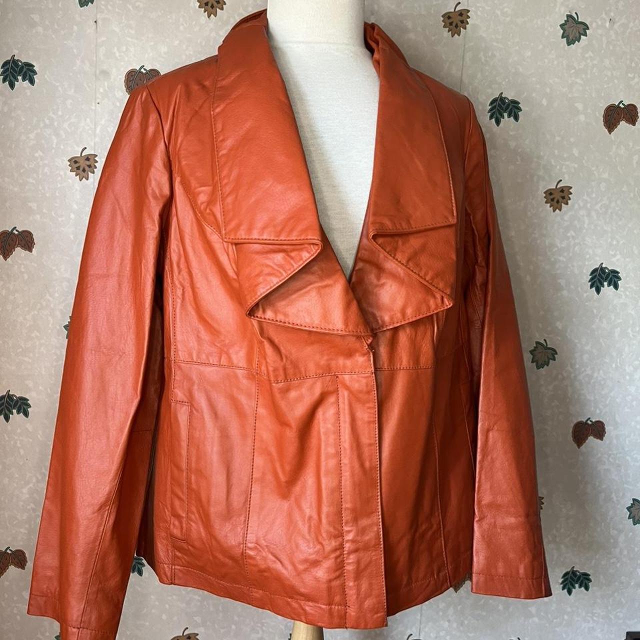 Jessica London 100% Leather Shawl Collar Jacket In - Depop