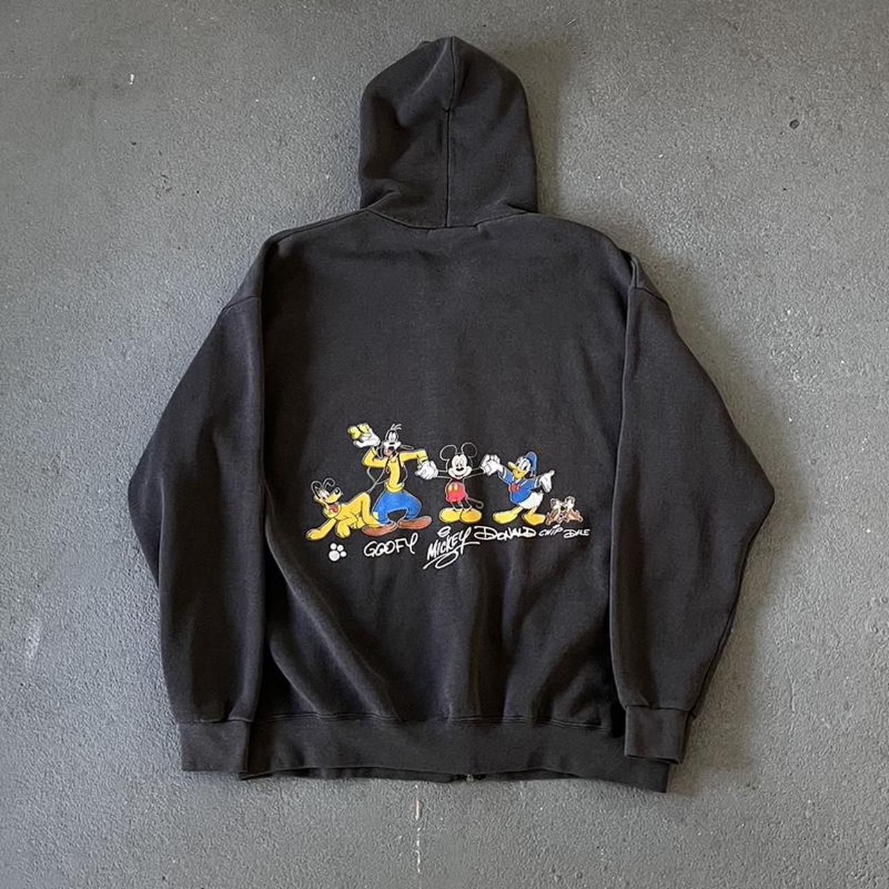 2000 Faded Black Walt Disney World Hoodie Broken - Depop