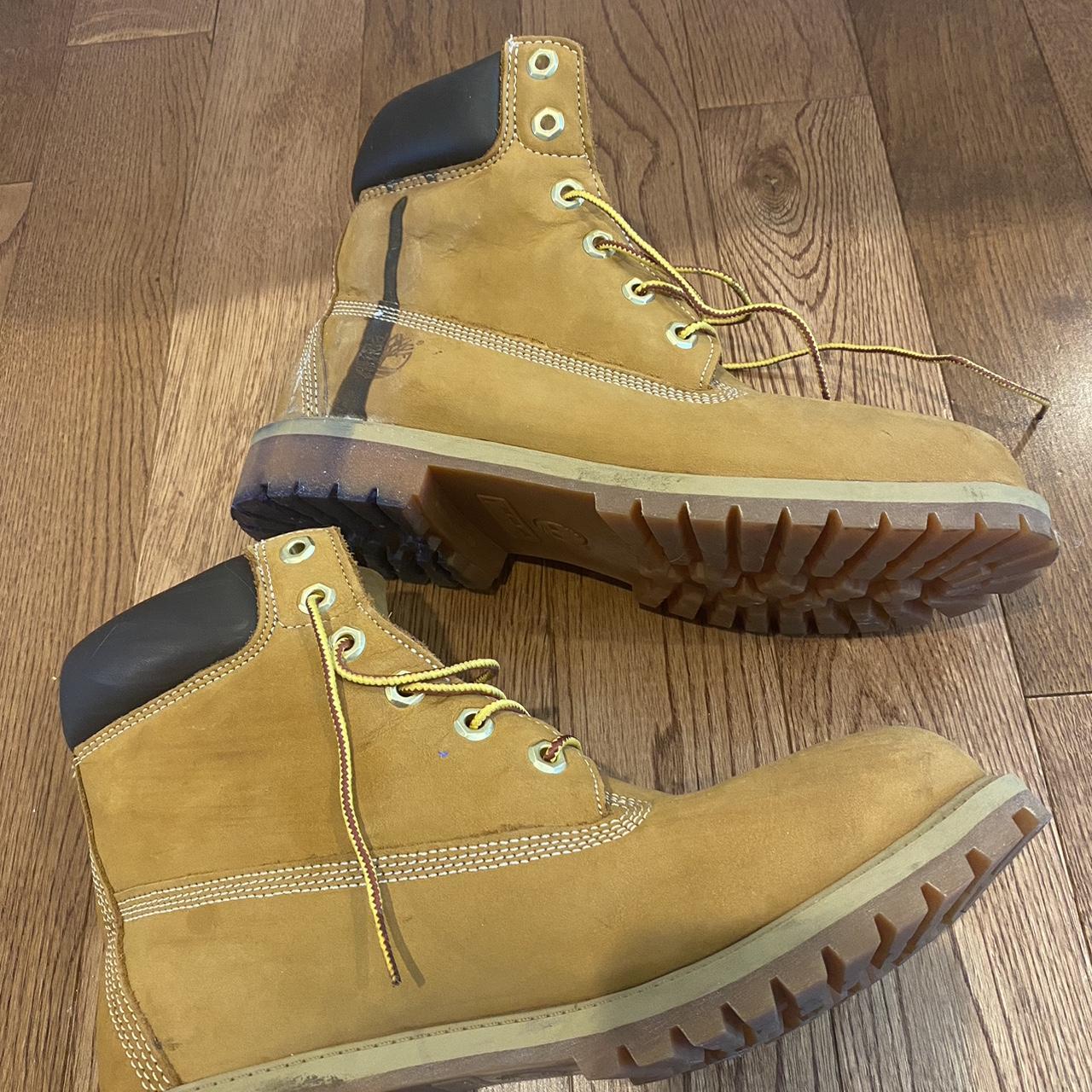 🦋TIMBERLAND BOOTS Brown/ tan timberland brand combat... - Depop