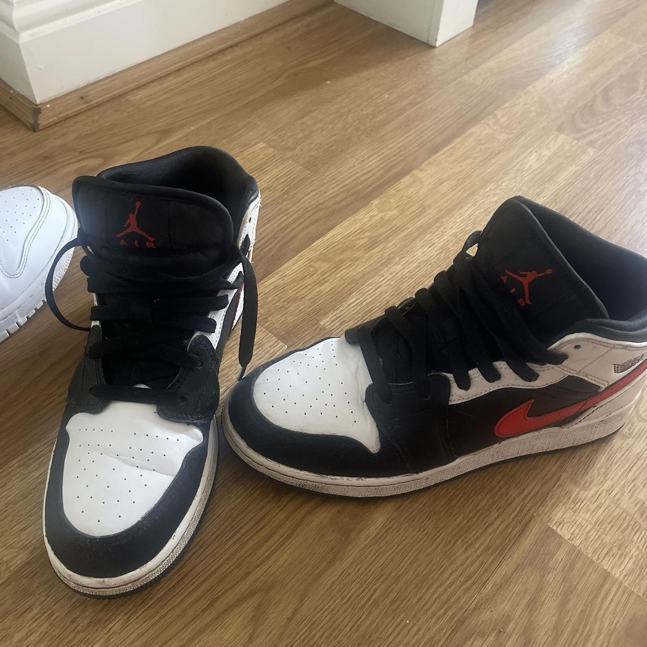 jordan white and red and black