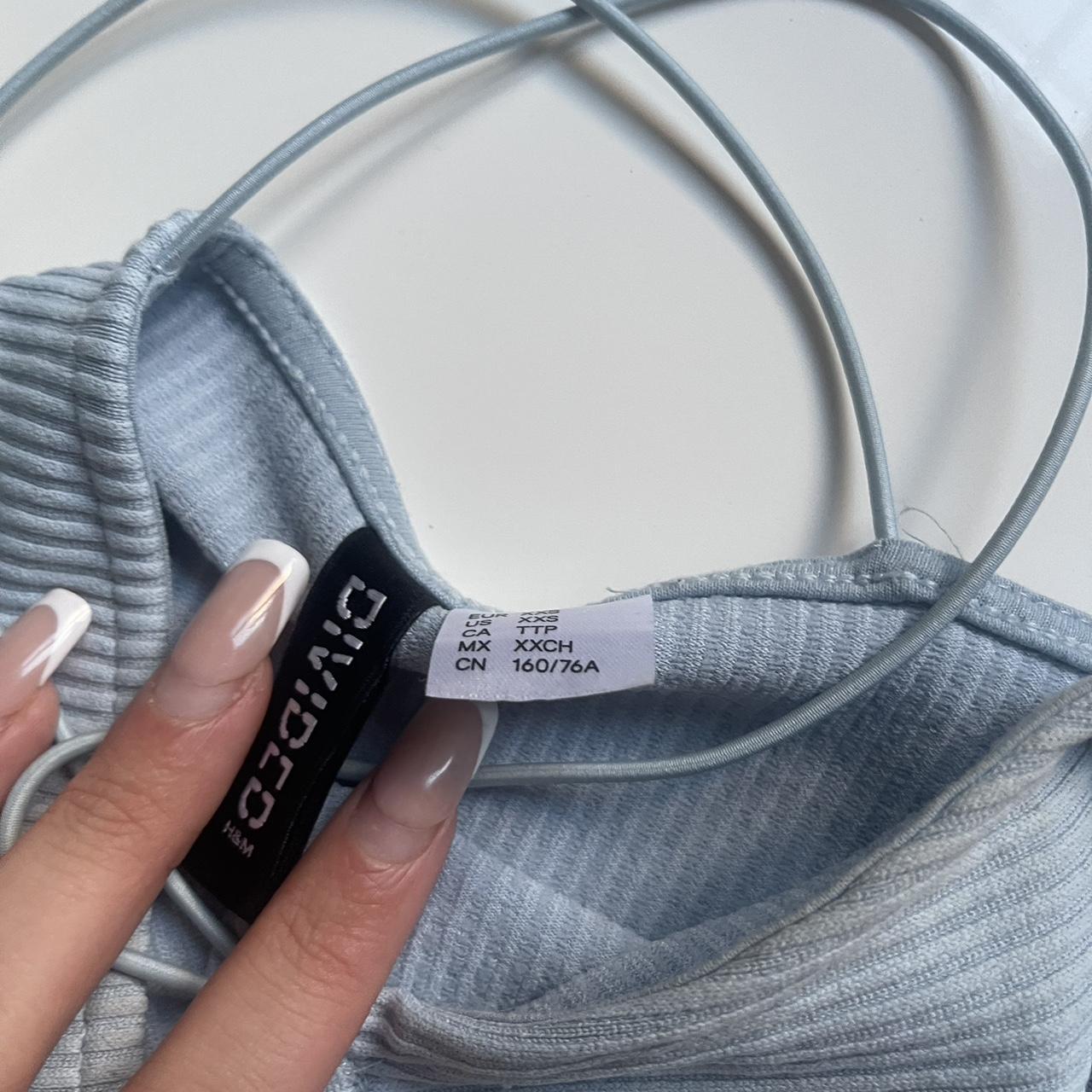 h&m baby blue bodycon ribbed dress worn twice so... Depop