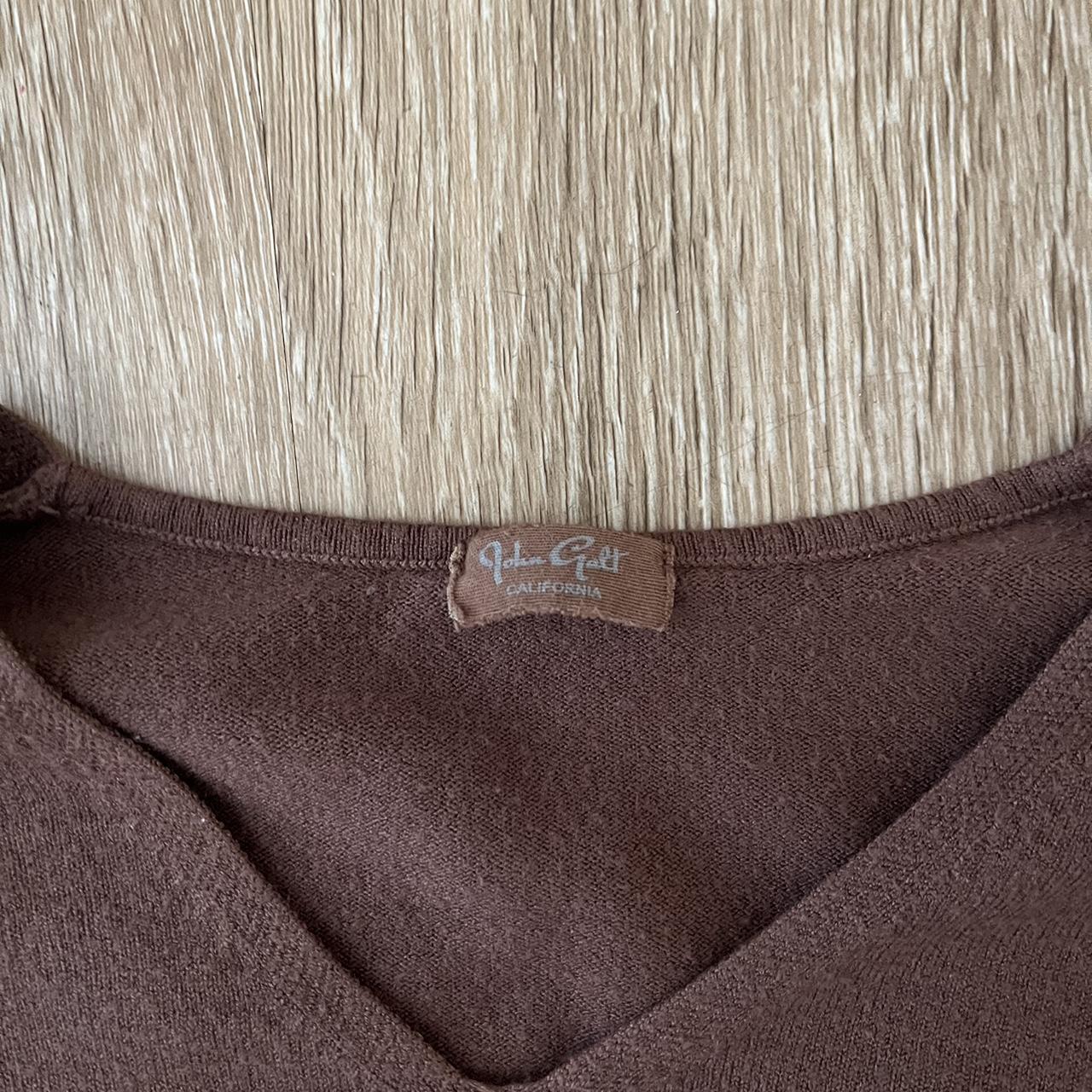 brandy melville brown crop long sleeve sweater Depop