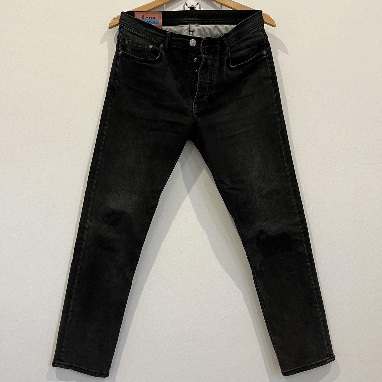 Acne studios River slim jeans washed black 30/30 - Depop