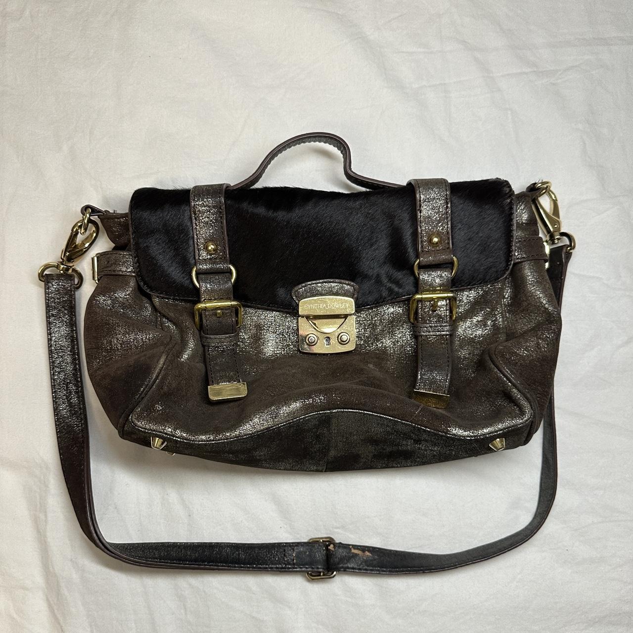 Cynthia Rowley Cowhide Shimmer Handbag Some balding... - Depop