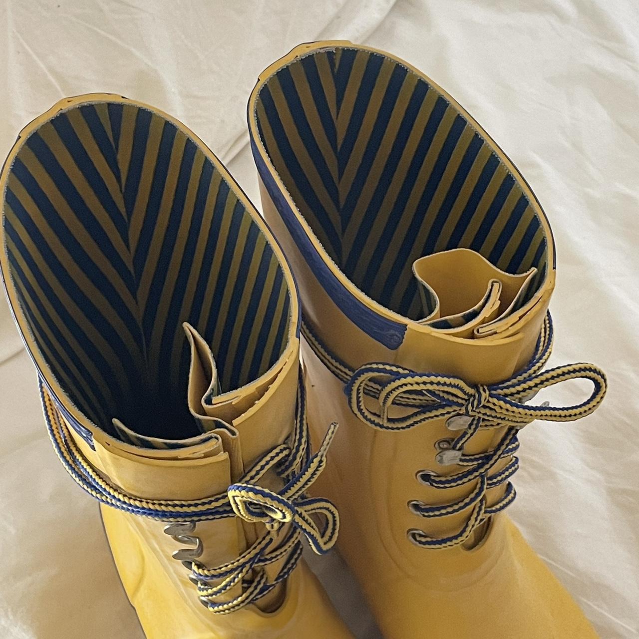 Hunter Women's Yellow and Blue Boots (2)