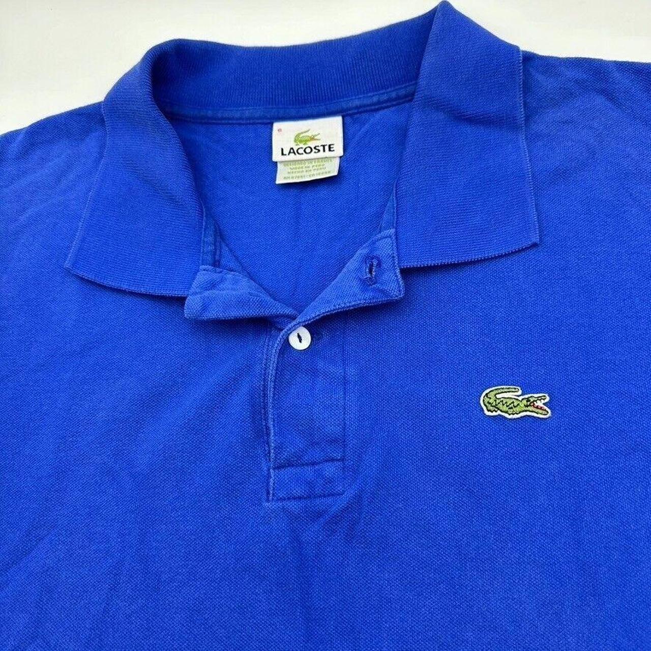 Lacoste Alligator Polo Shirt Men 6 Large Blue Logo. Depop