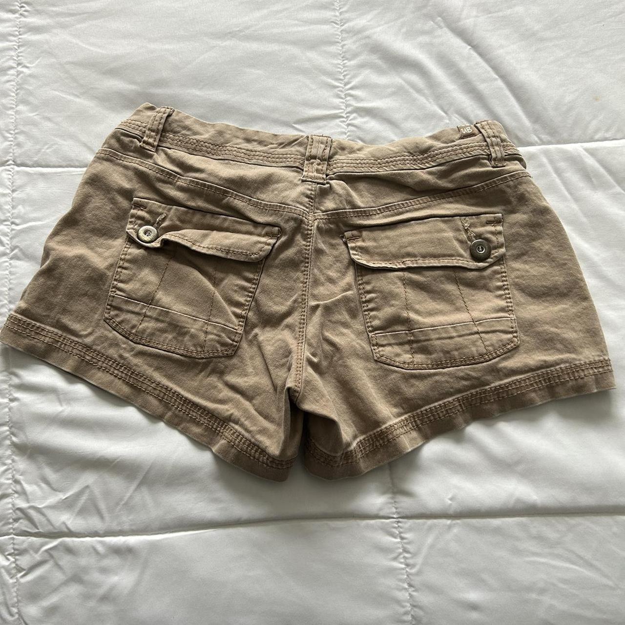 union bay tan short shorts marked size 9, waist: 16... - Depop