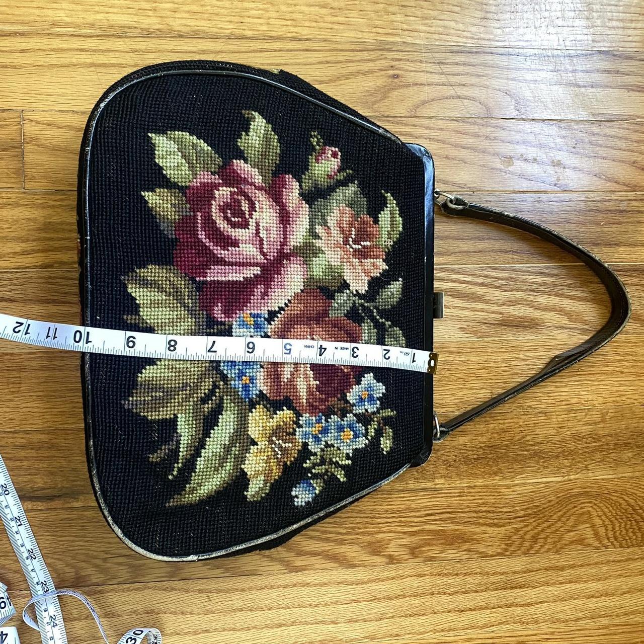 Dova MCM Needlepoint Bag Authentic Vintage USA Made Purse Floral Tapestry