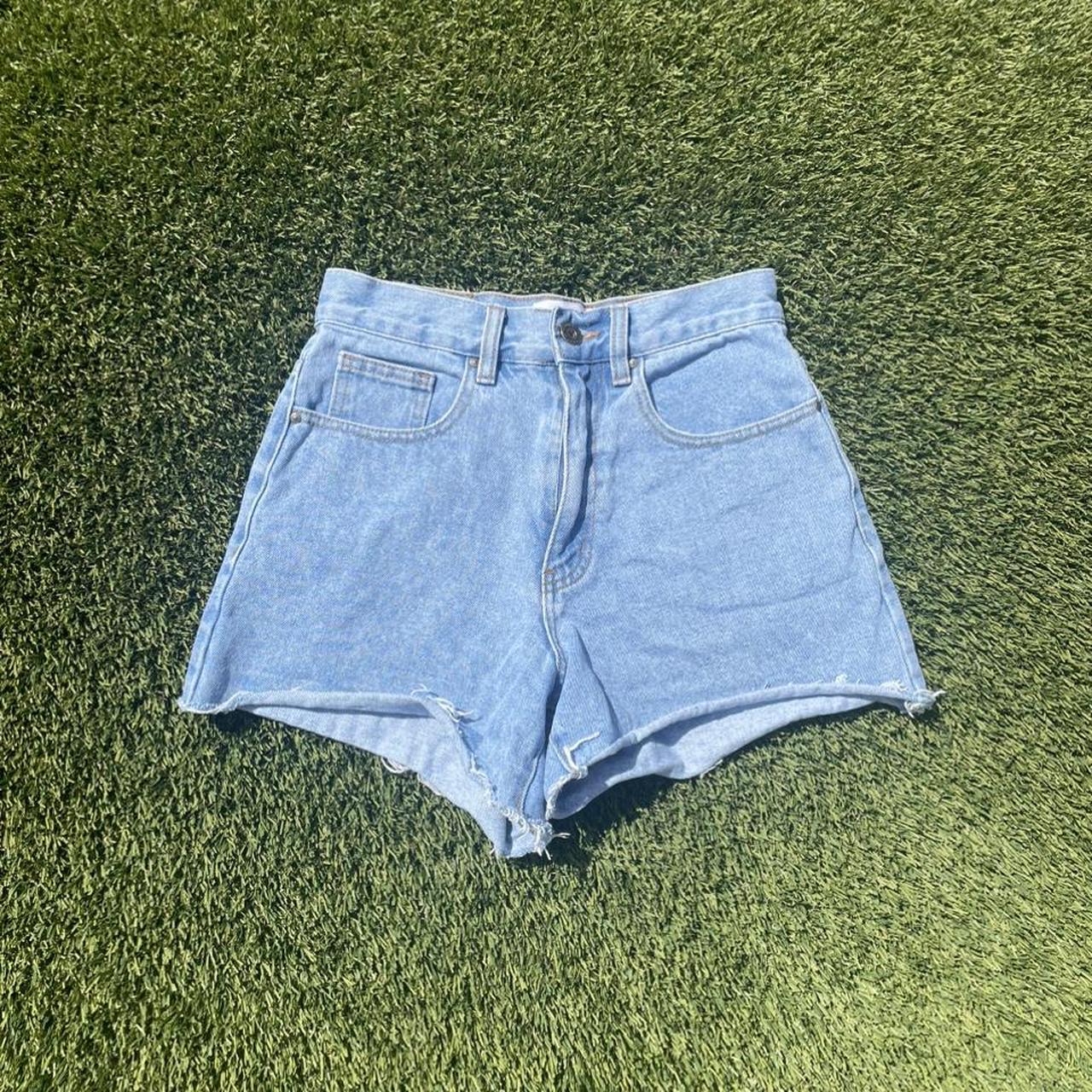 cotton on high a line denim shorts size 2 🩵 ALL... Depop