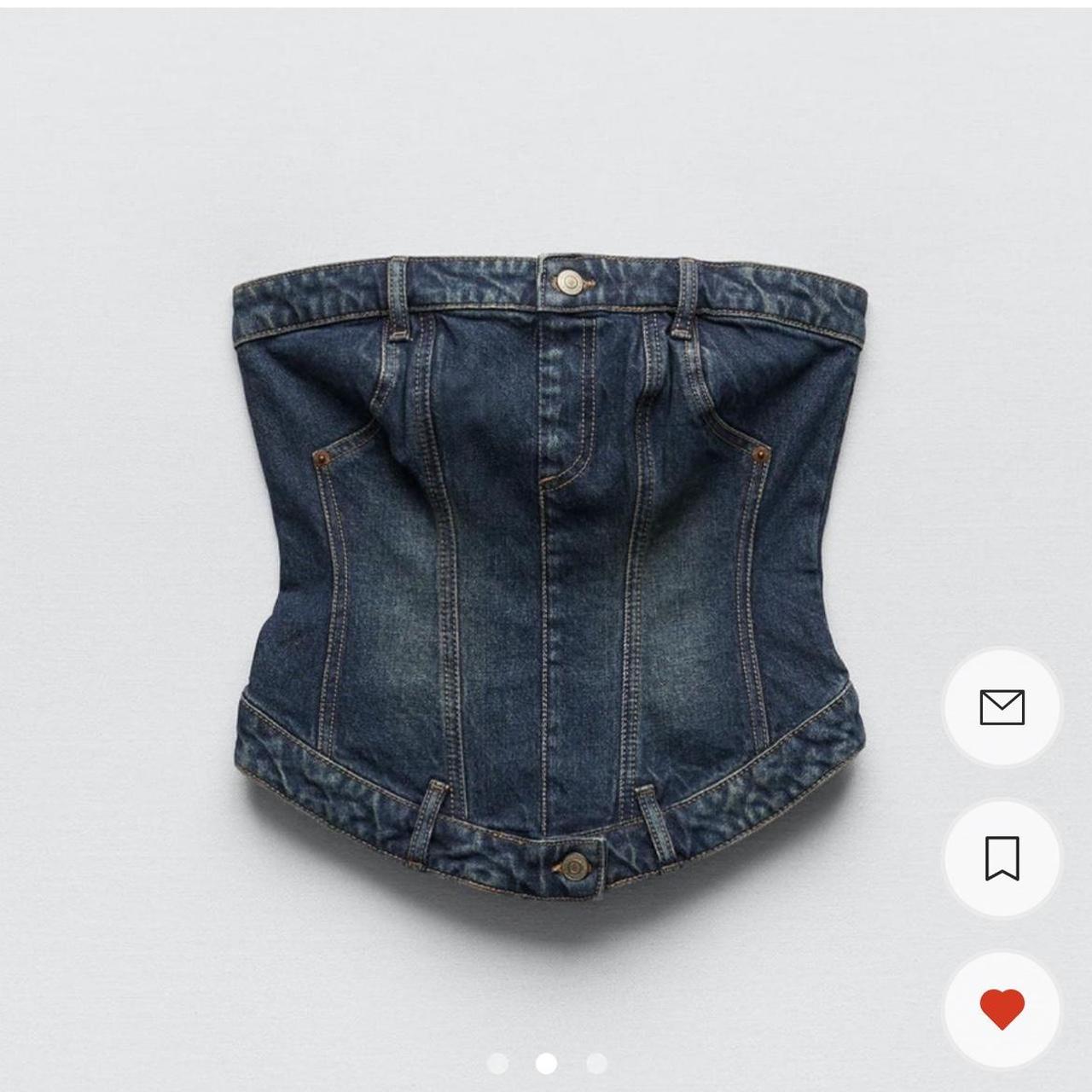 Zara Women's Blue Corset Depop