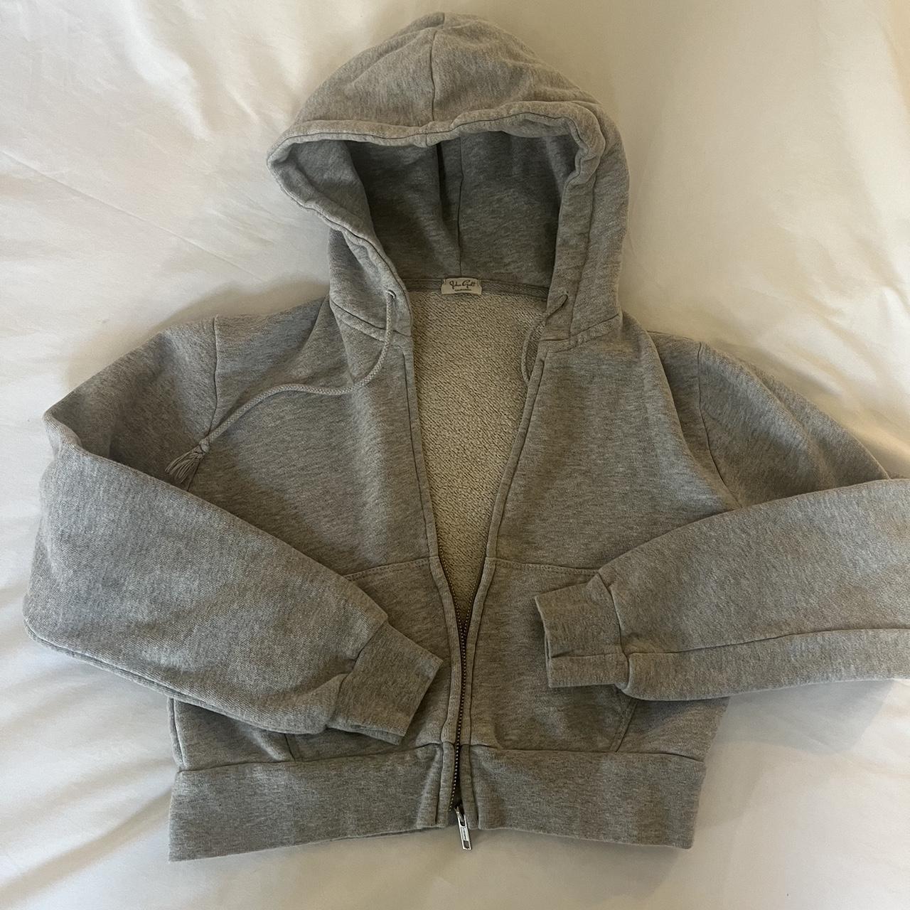 Brandy Melville Women's Grey Hoodie Depop