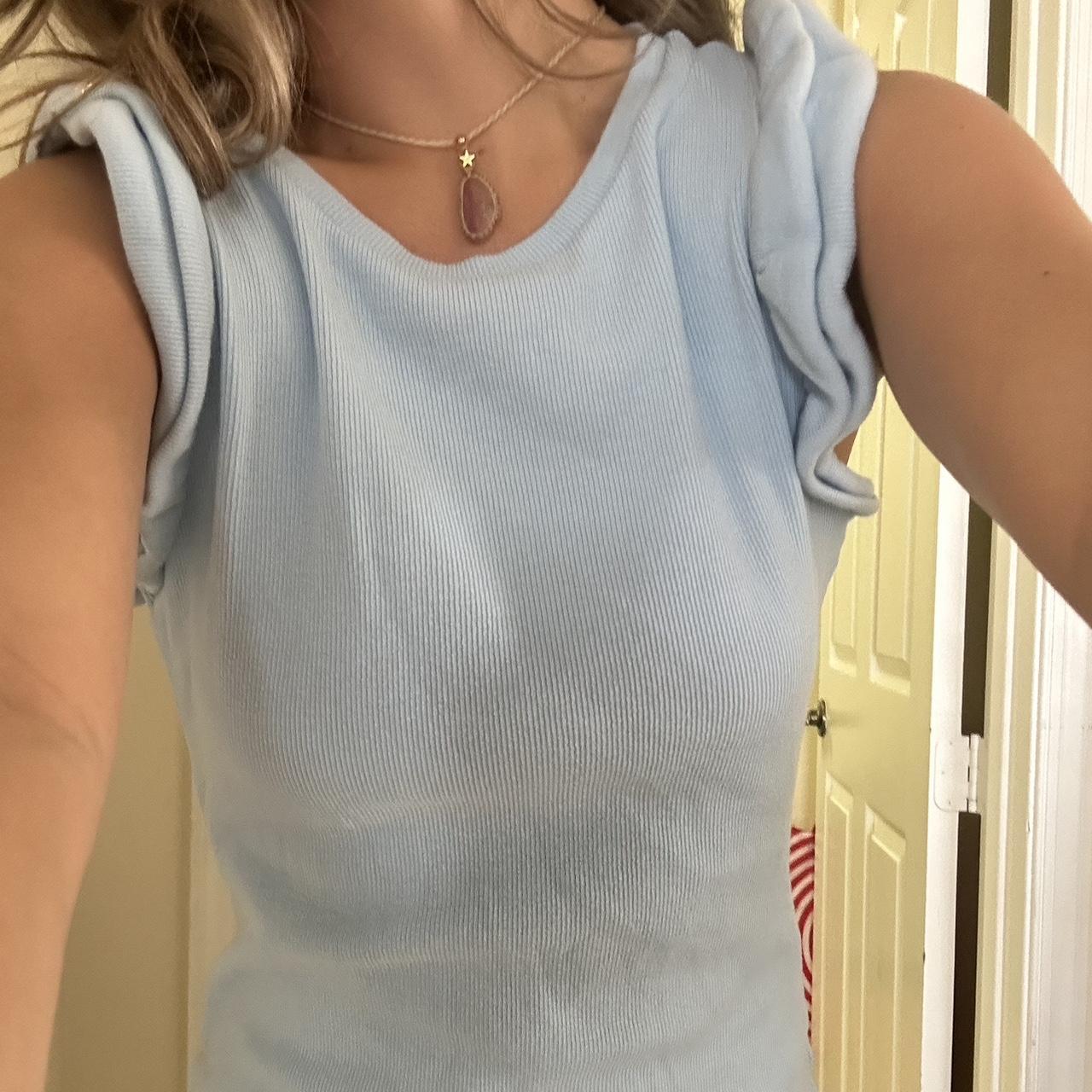 Blue zarA dress Cute for brunch or baby showers - Depop