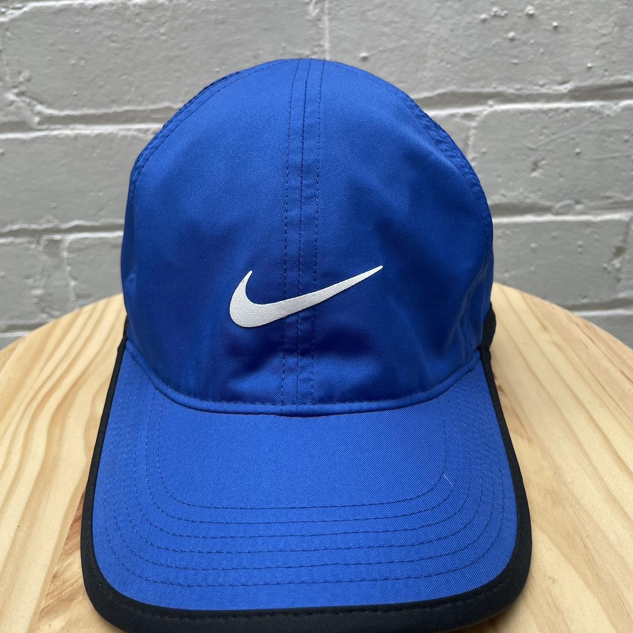 Nike Dri-Fit Featherlight Cap Royal blue with white... - Depop