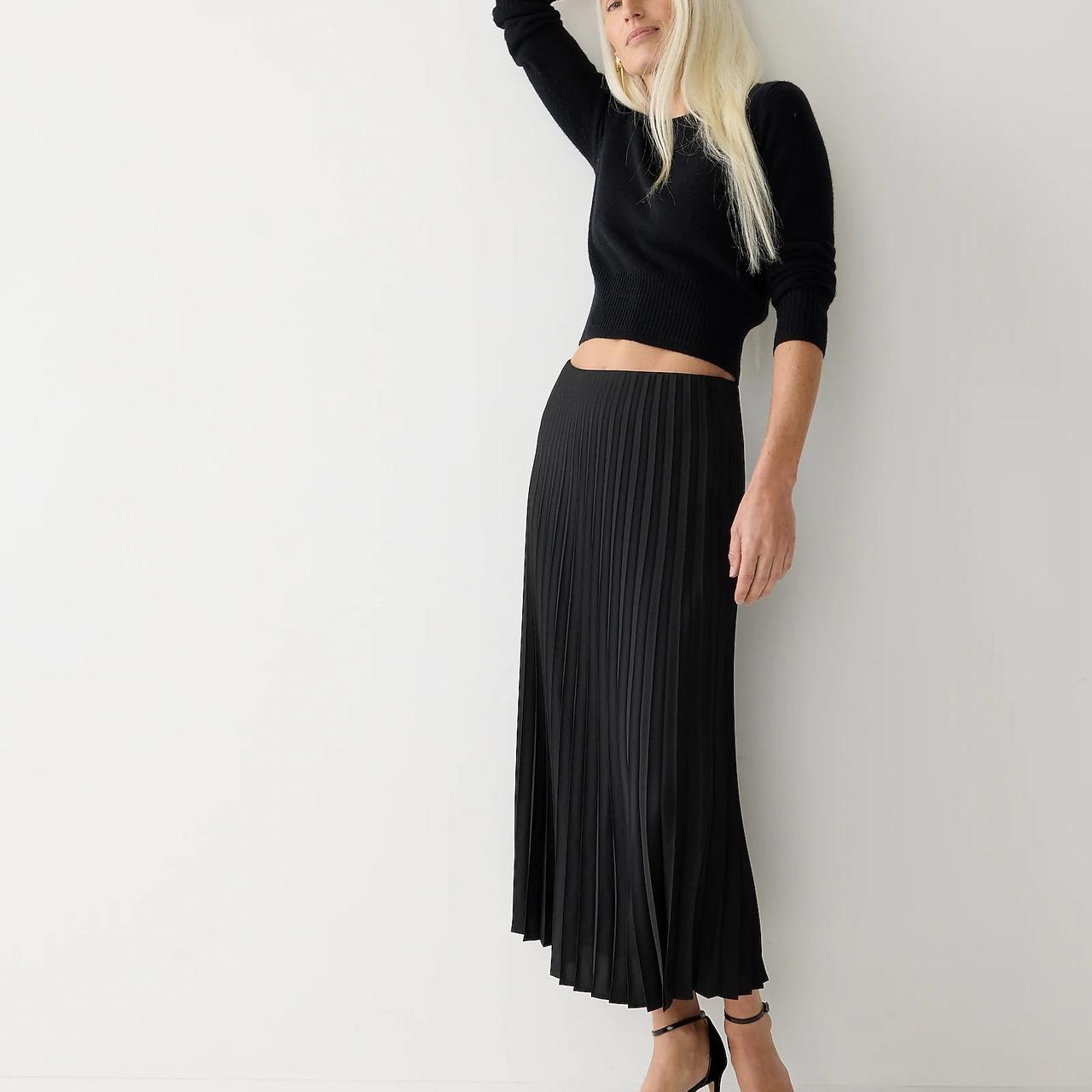 J. Crew Black Pleated Skirt, XS, worn once Depop
