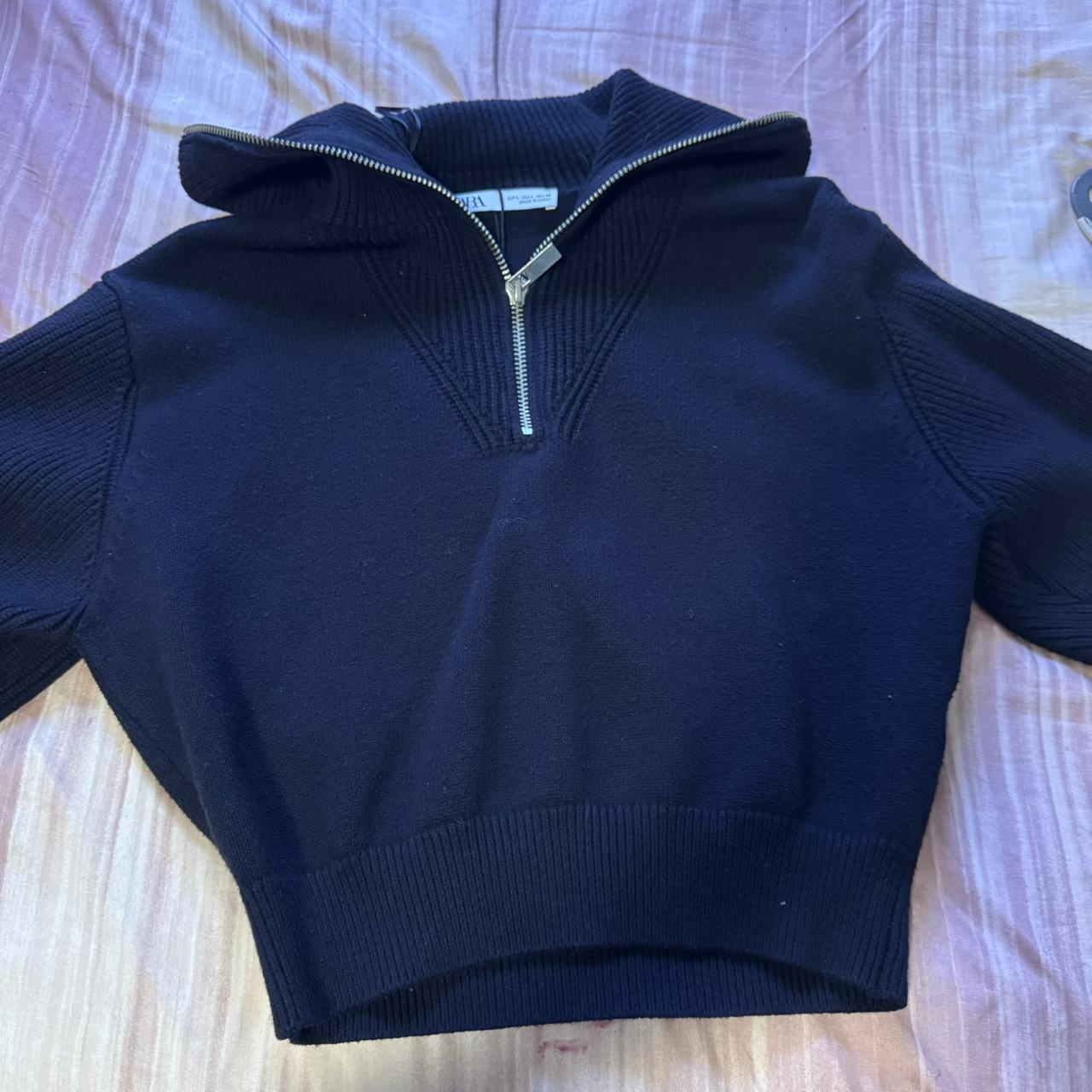 Zara Pullover Half Zip Zara Navy Blue Quarter Zip Up Sweater!