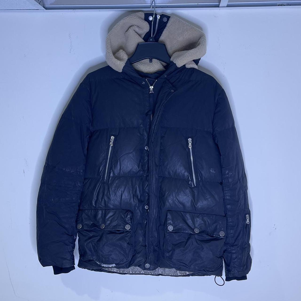 Vintage rare CP company black waxed puffer jacket... - Depop