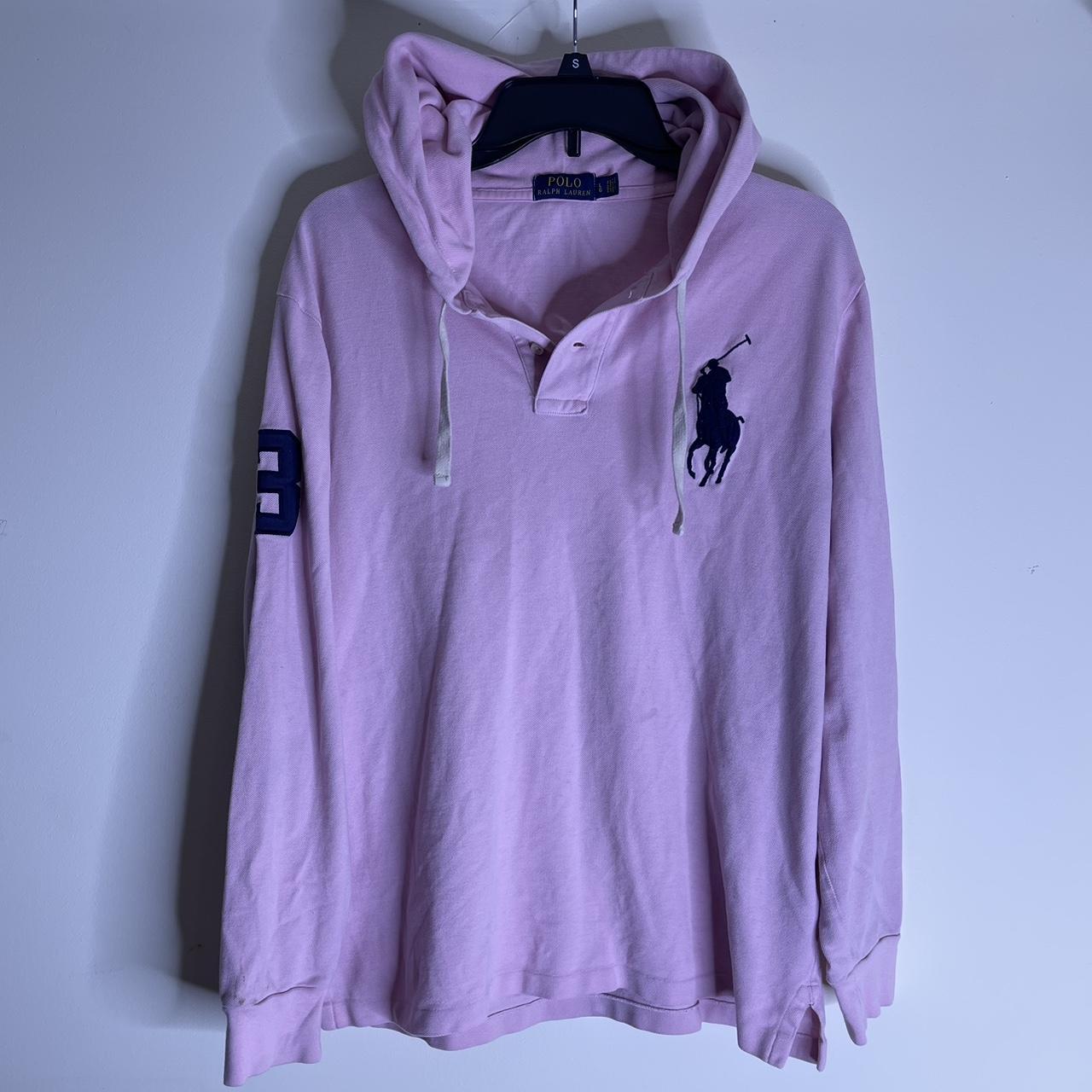 Polo Ralph Lauren Men's Pink and White Jumper | Depop