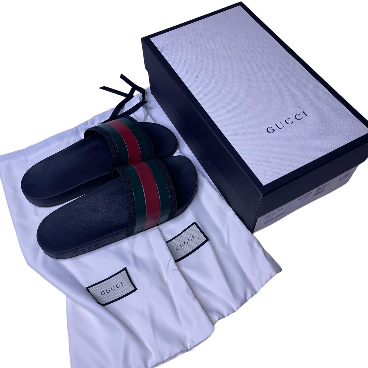 Gucci slides size 9 , one of the most classic slides... Depop