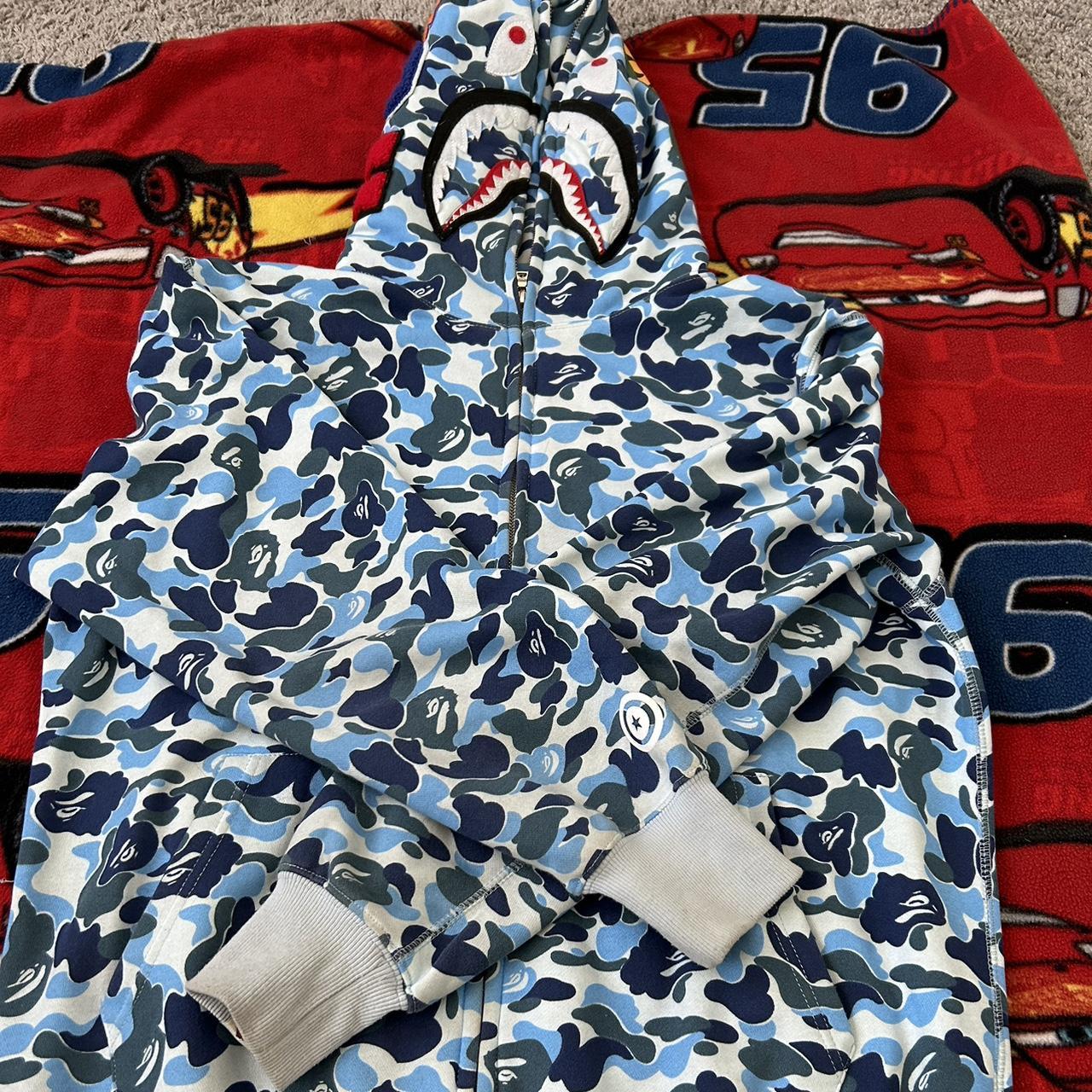 Bape Abc Camo Shark Full Zip Hoodie Blue