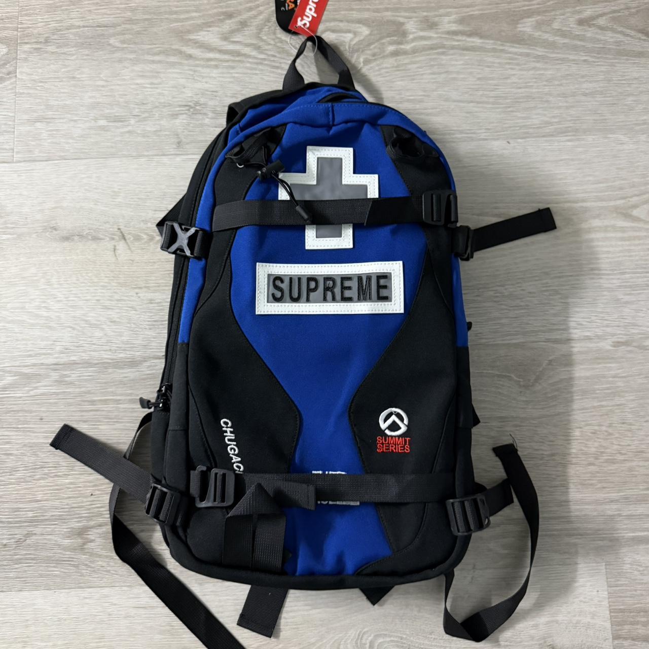 Blue supreme-backpack - Depop