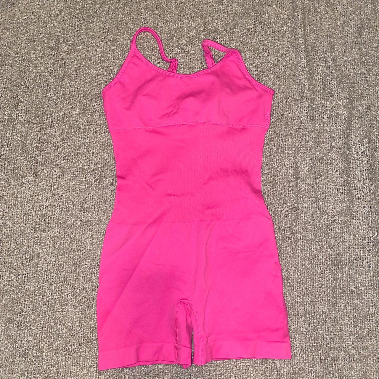 bright pink nike yoga jumpsuit super super comfy, - Depop