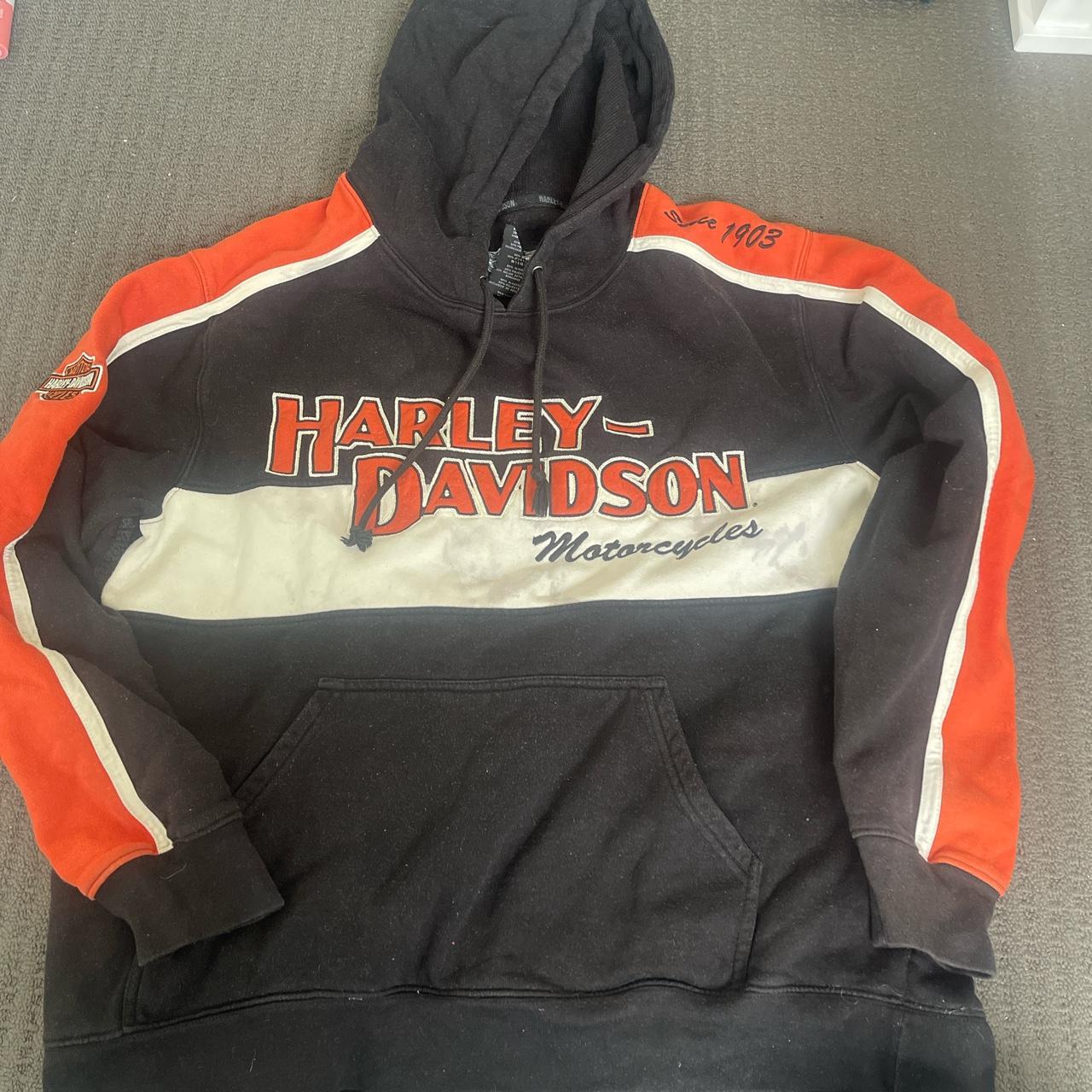 Vintage Harley Davidson jumper - staining on cream... - Depop