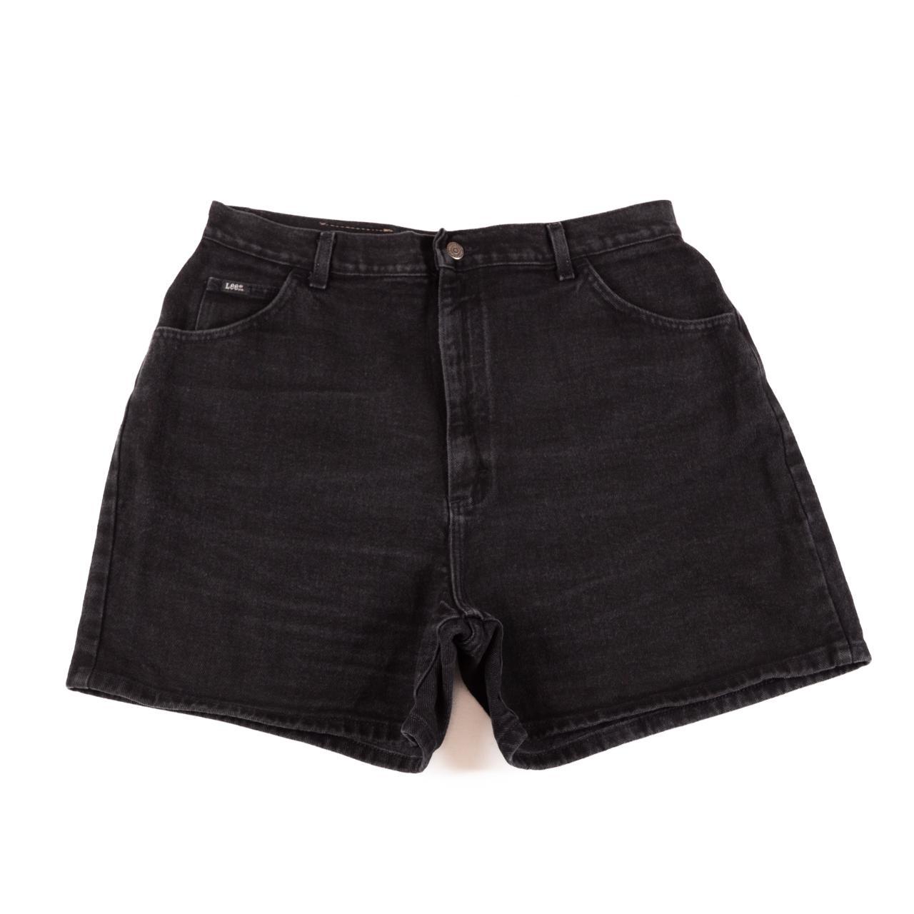 Vintage Lee Denim Shorts High Rise Black 34W Women’s... - Depop