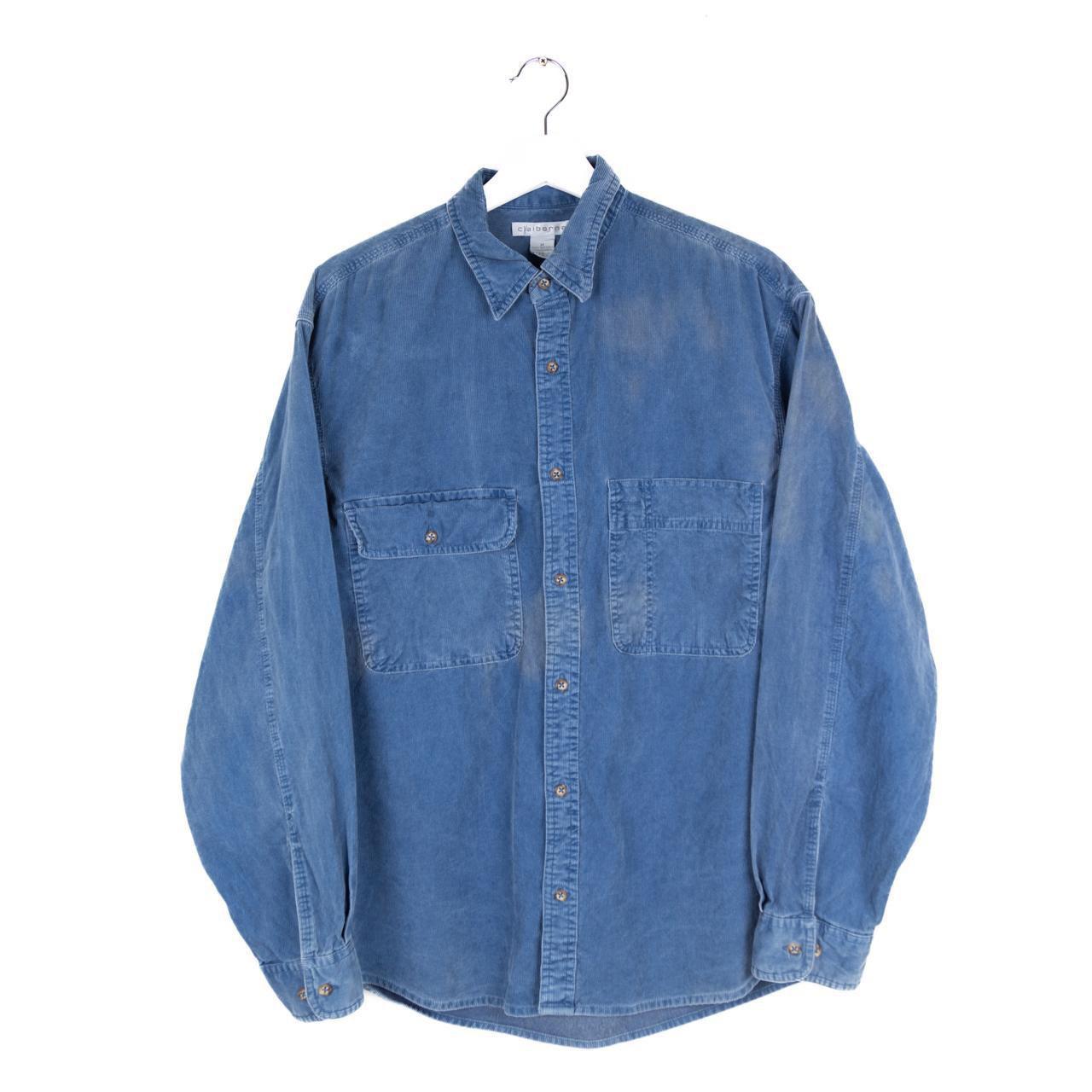 Claiborne Blue Vintage Corduroy Over Shirt MEDIUM... - Depop