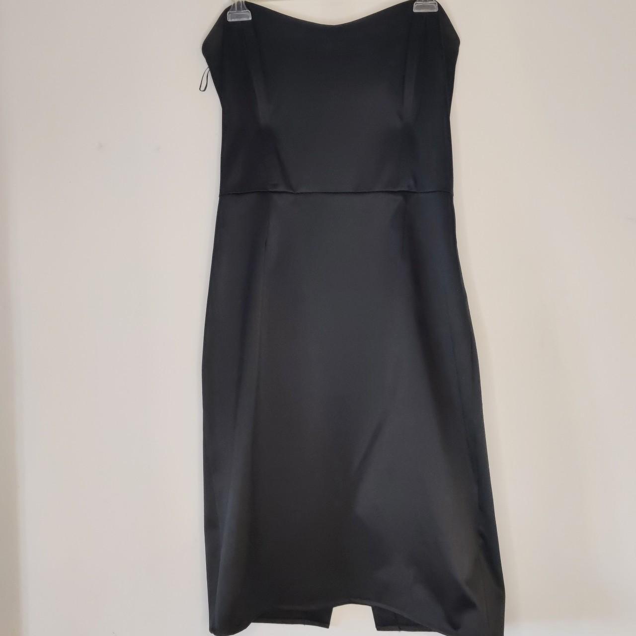 Y2k Jane Norman Black Satin Mini Dress Strapless LBD... - Depop