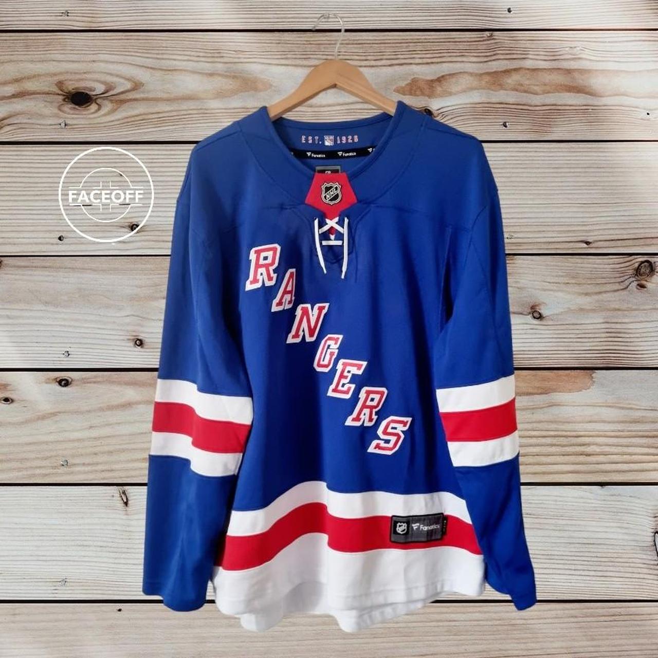 Fanatics NY RANGERS NHL Blue & Red Shirt Mens Size Medium for sale online