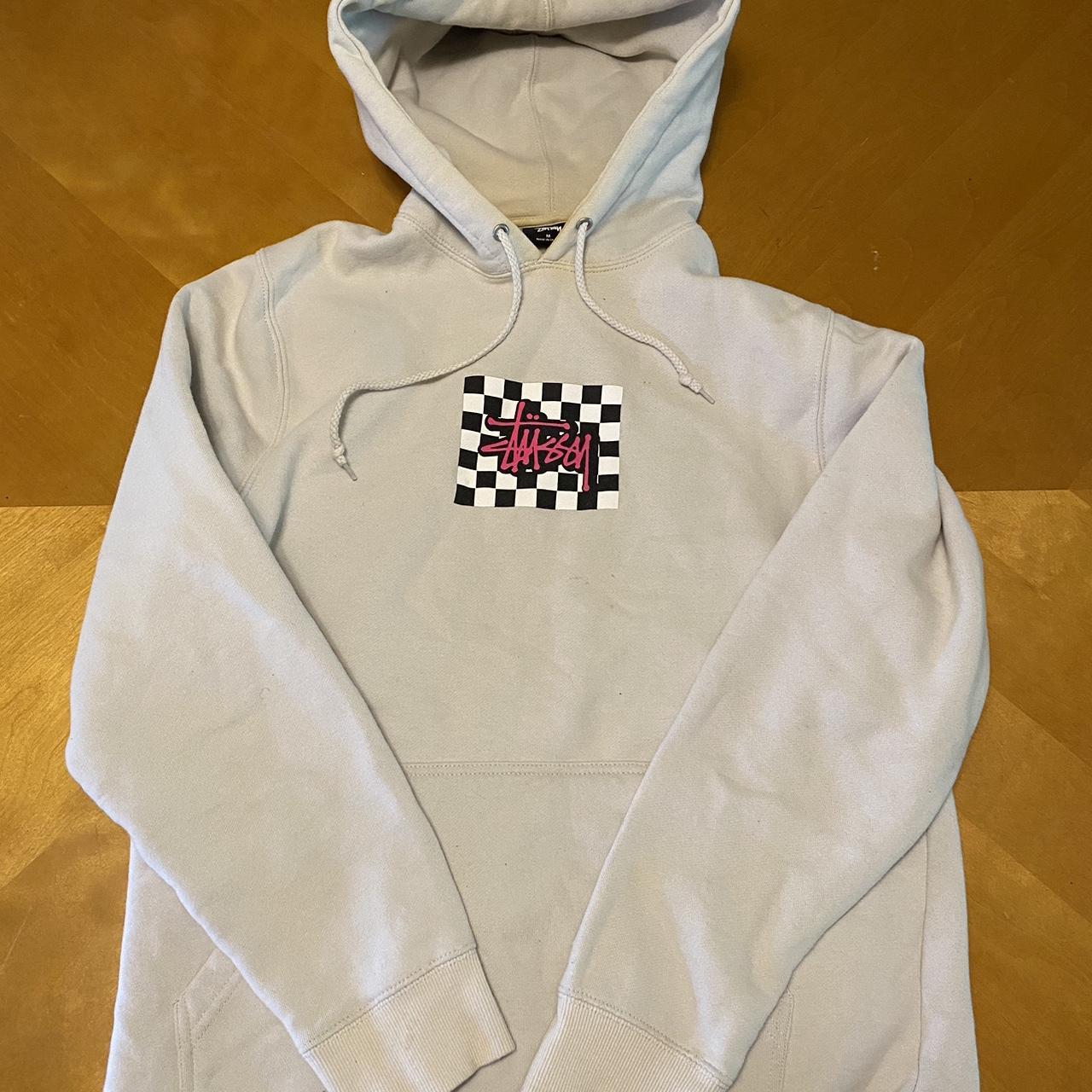 Stussy checkerboard hoodie sweatshirt size M stussy Depop