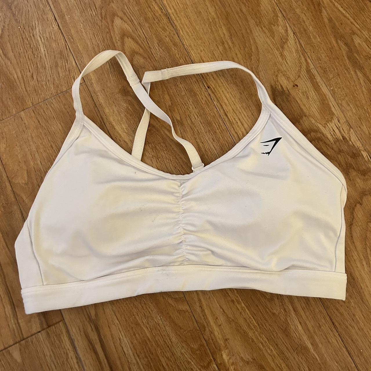 Gymshark Women's White Bra Depop