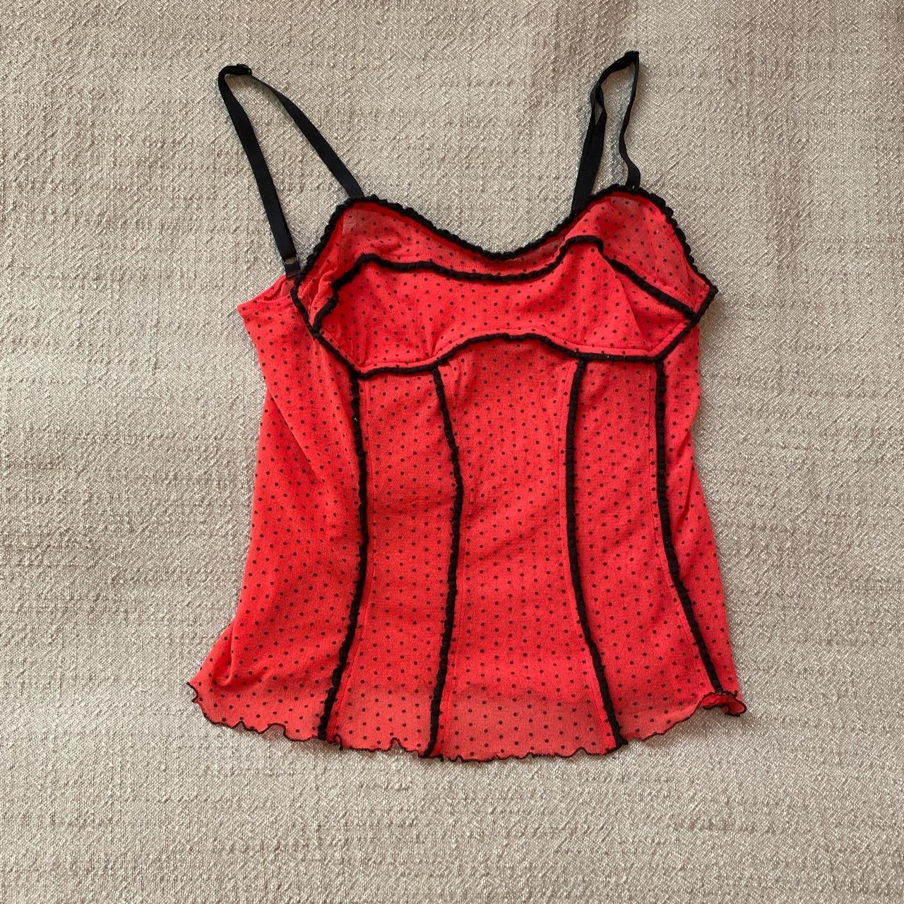 Victoria's Secret Women's Red and Black Vest-undershirts | Depop