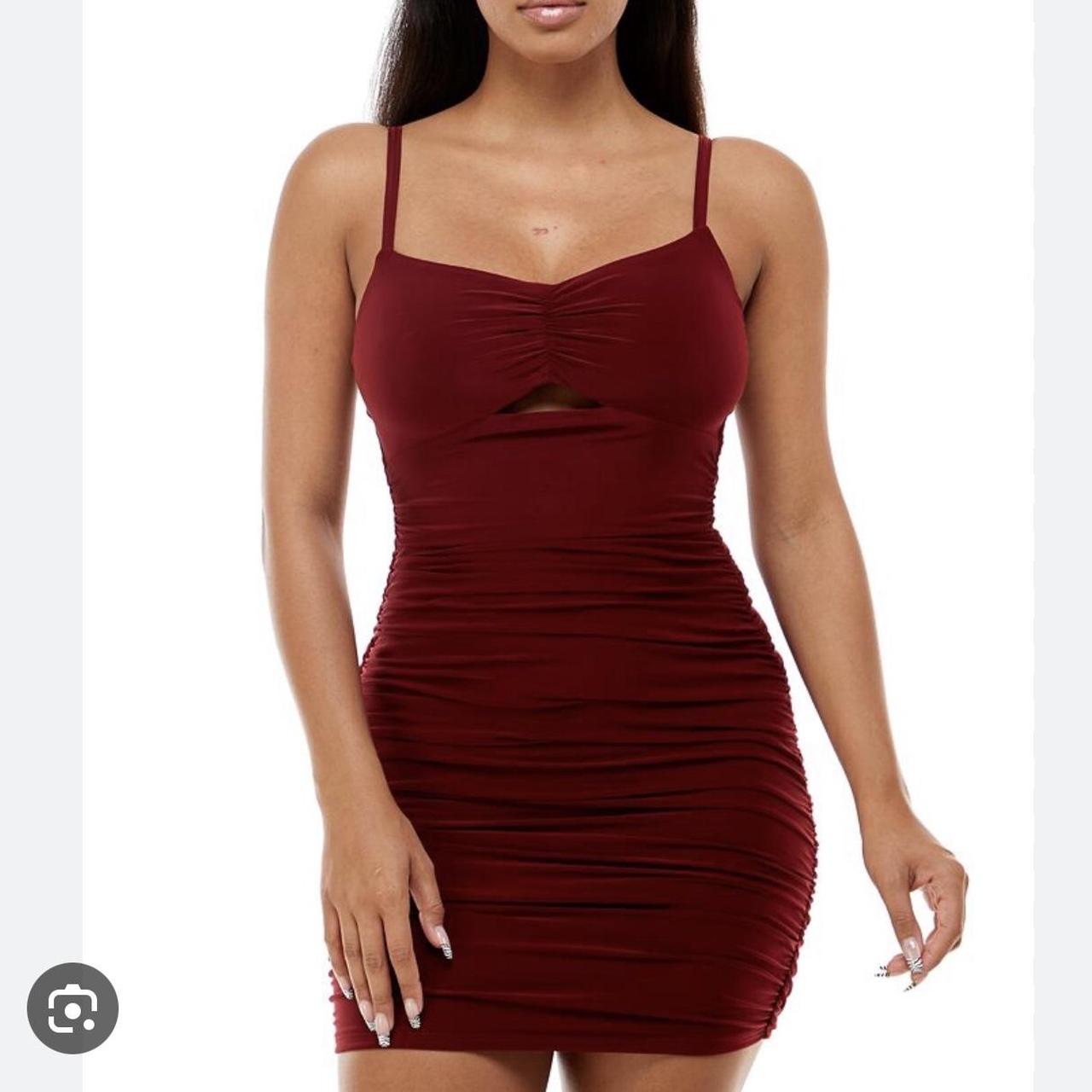 Macy's burgundy hot sale dress