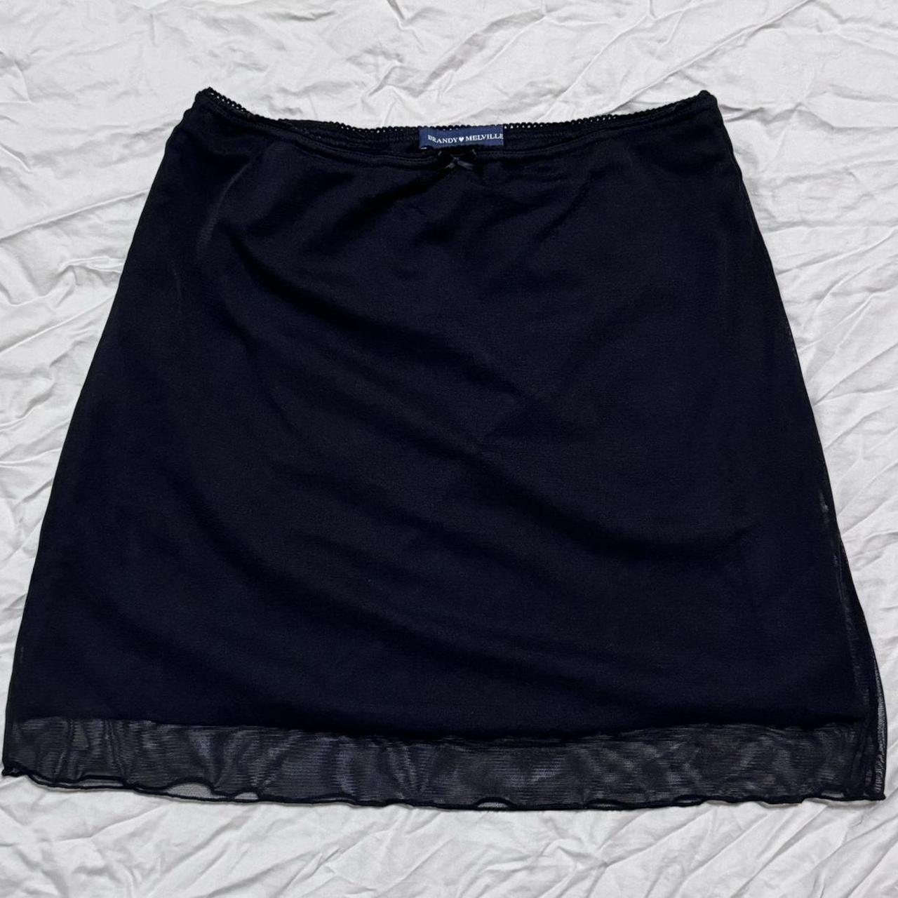 brandy melville black mesh layered ciara skirt.... Depop