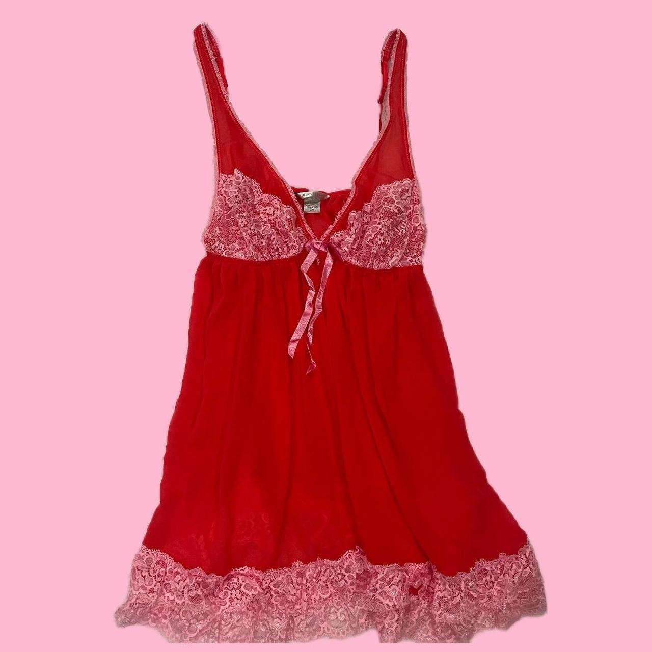 Victoria's Secret Women's Pink and Red Vest | Depop