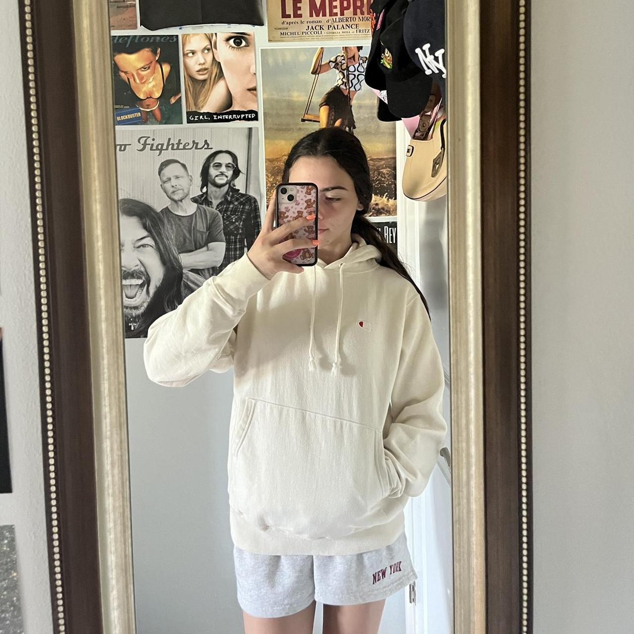 cream champion hoodie 16 FREE SHIPPING ON... Depop