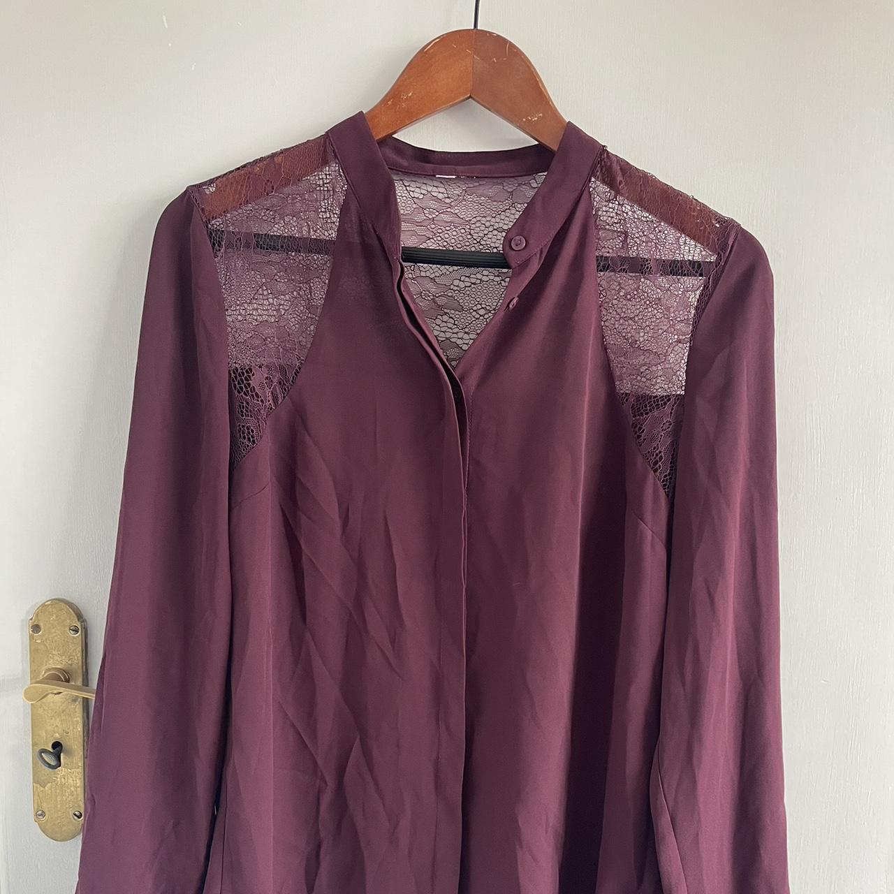 Depop Burgundy Blouse Forever 21 Forever 21 Tie In Front Top