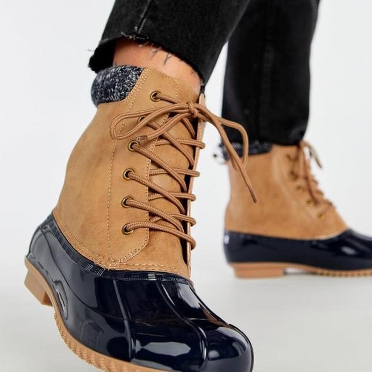 mens navy blue duck boots