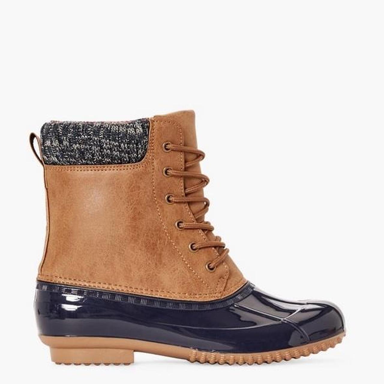 womens navy blue duck boots