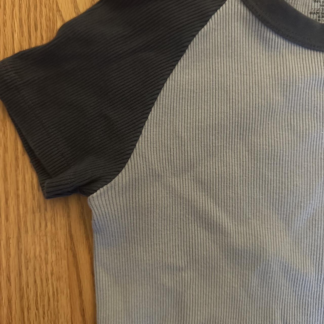 brandy melville bella top - light blue and navy best... - Depop