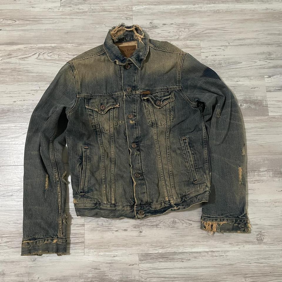 Vintage EZRA FITCH DENIM TRUCKER JACKET beautiful... - Depop