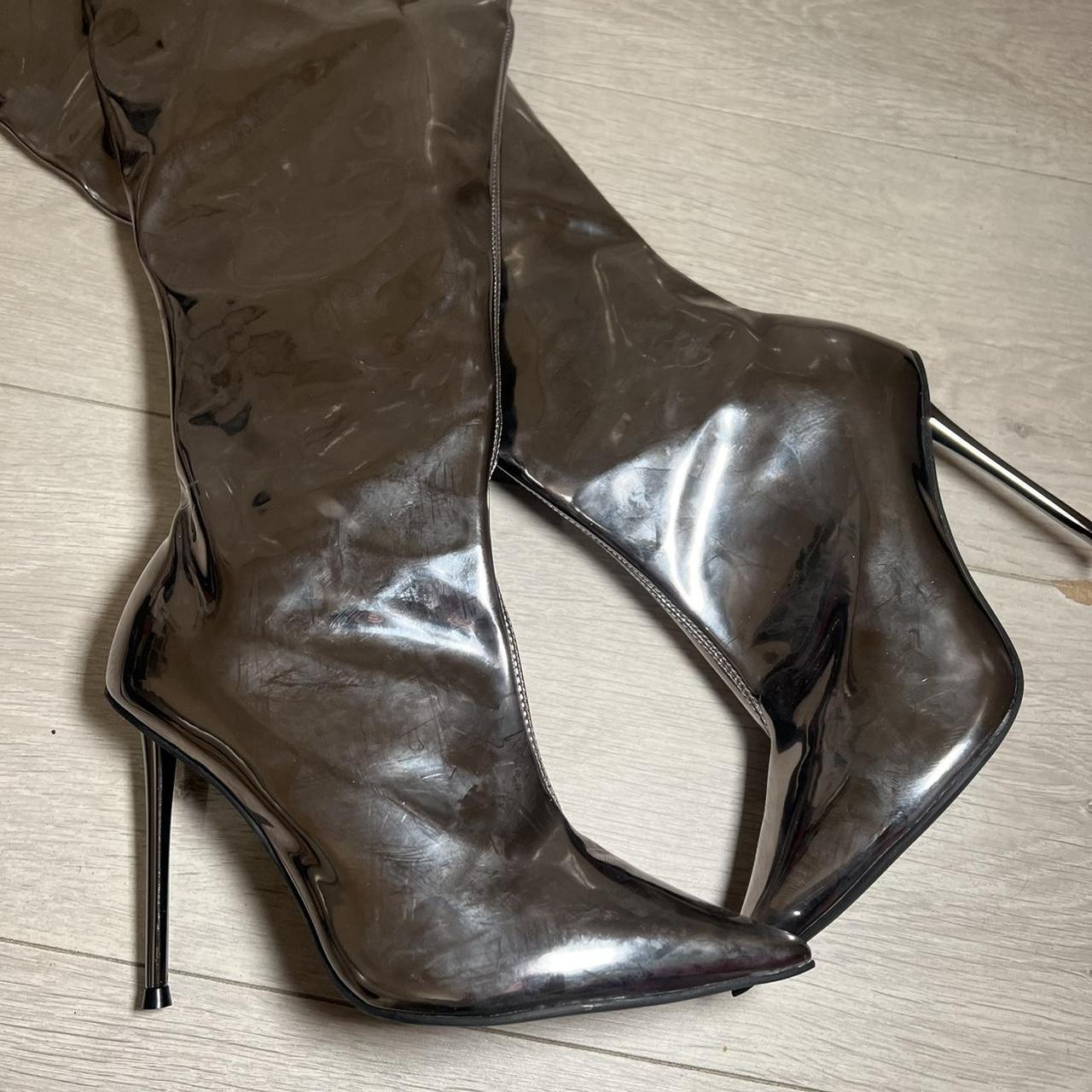 Carvela silver outlet boots