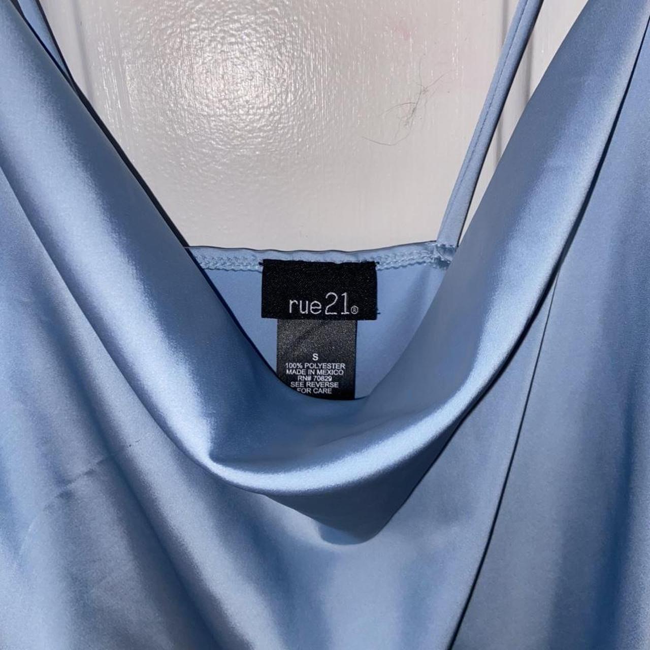 Light Blue Slip Dress Cowl Neckline #rue21... - Depop