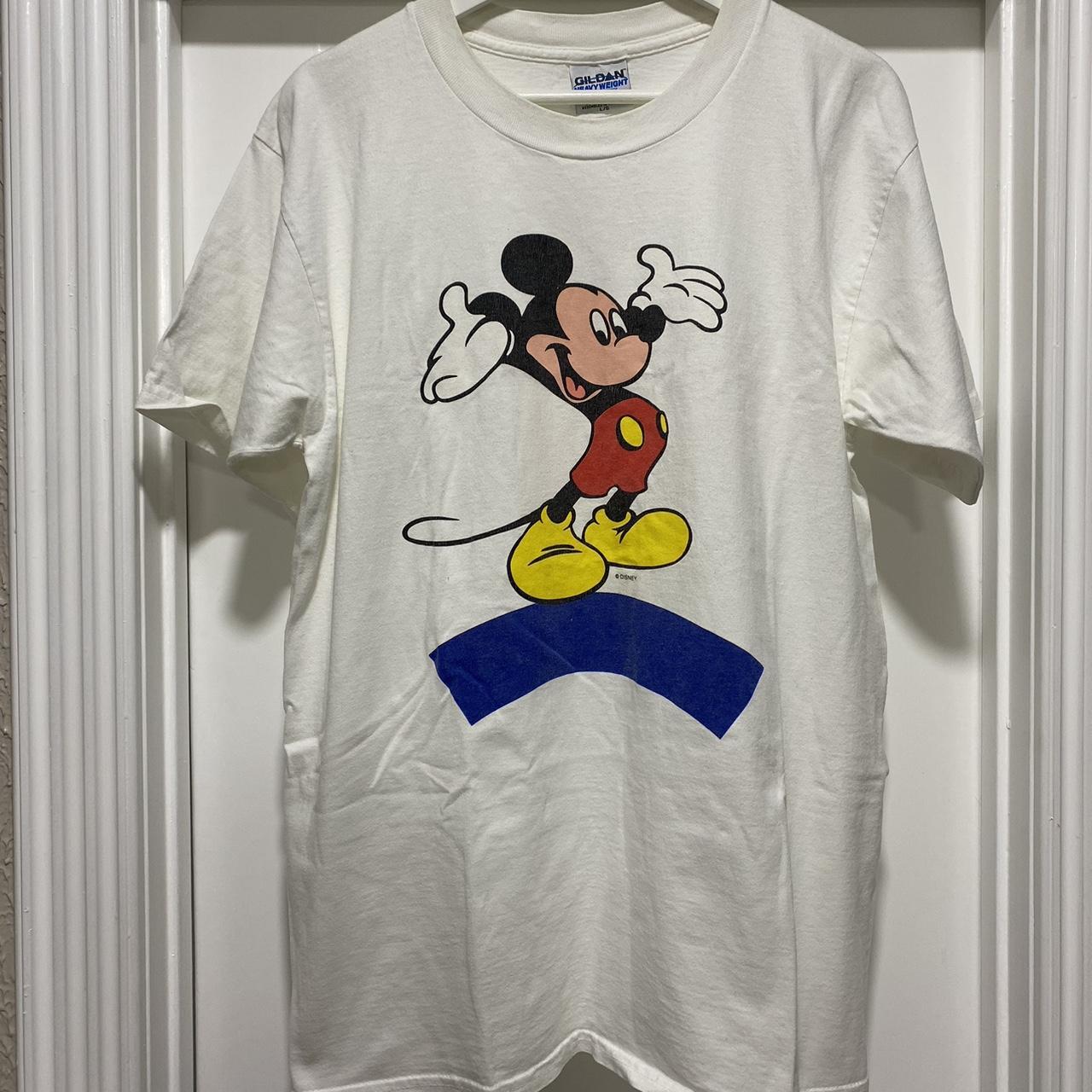 Disney Men's White and Blue T-shirt | Depop