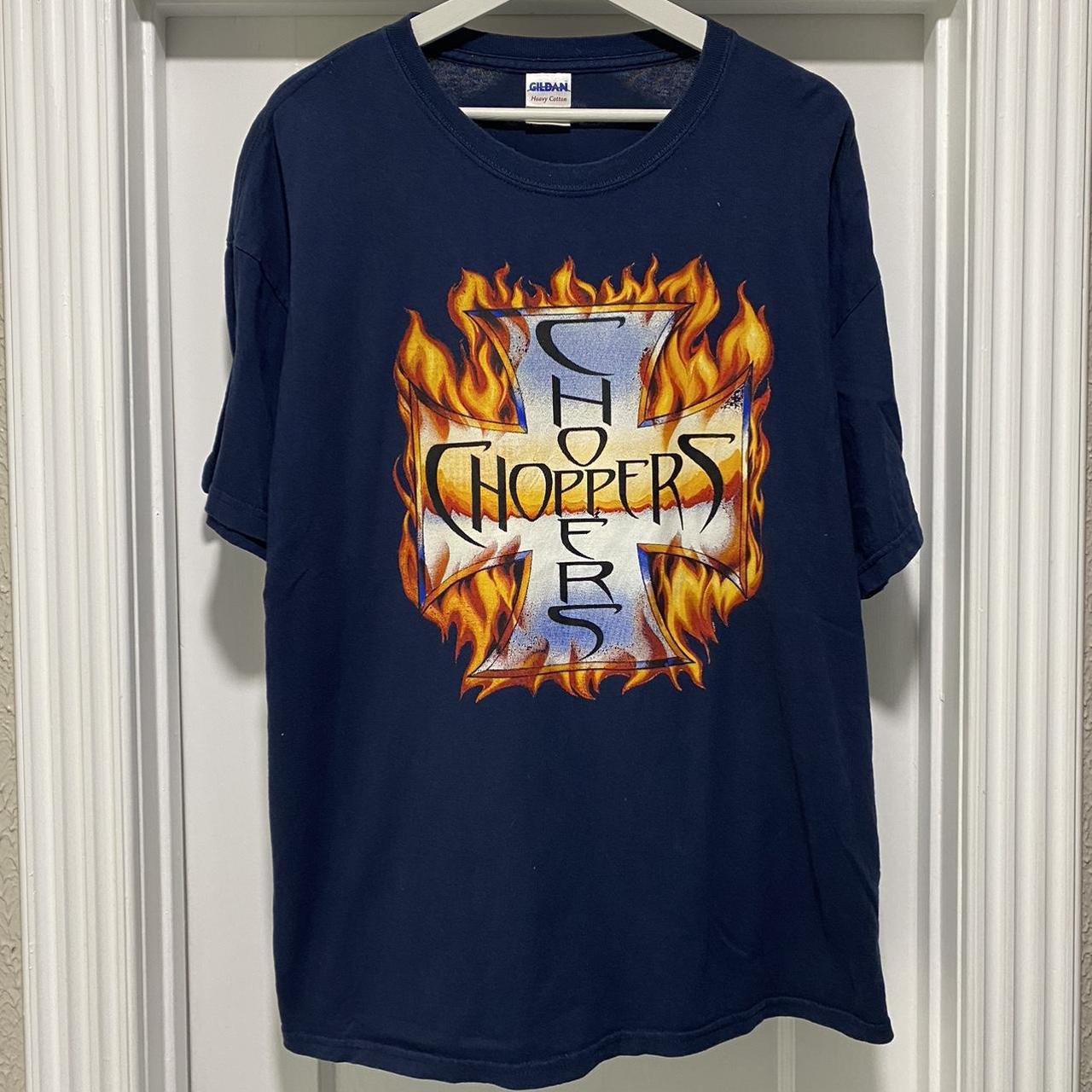 Men's Navy and Orange T-shirt | Depop