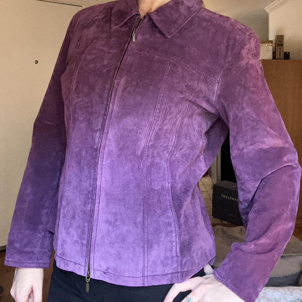 Coldwater creek purple 100% leather jacket. This... - Depop