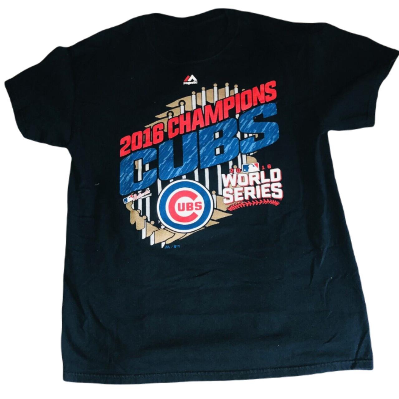 Chicago Cubs 2016 World Series Championship Black T-Shirt Size XL