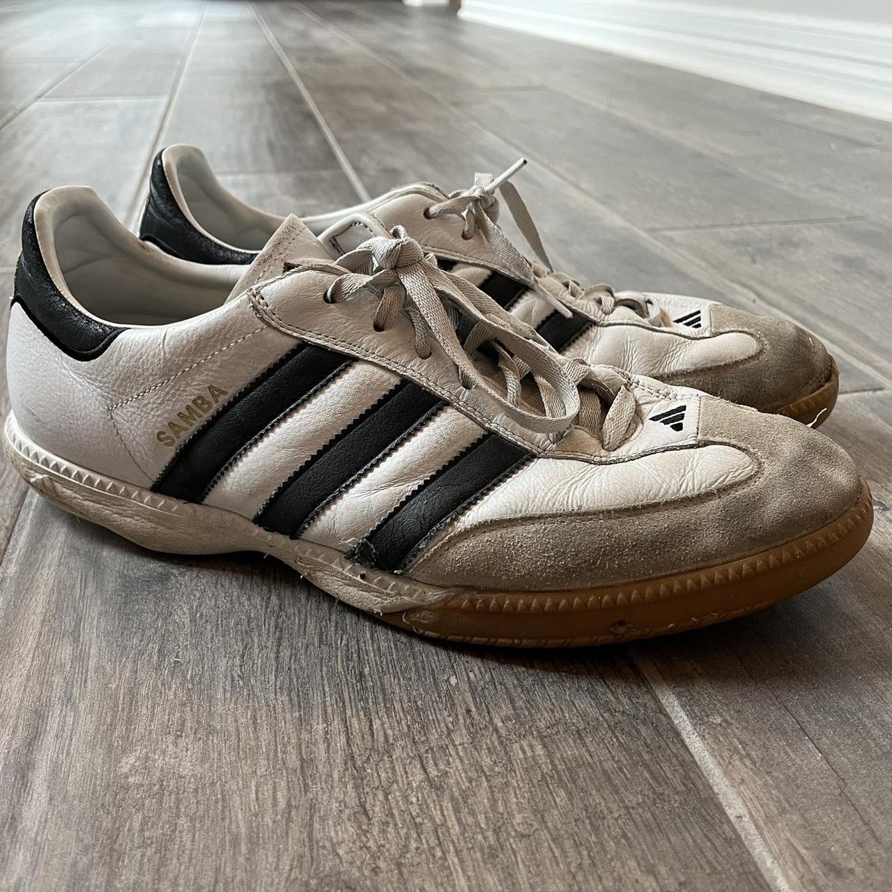 very used white sambas size 12.5 message for questions - Depop